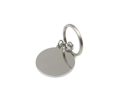 Stainless Steel Glossy Metal Keychain, d35 mm Stainless Steel Glossy Metal Keychain, d35 mm
