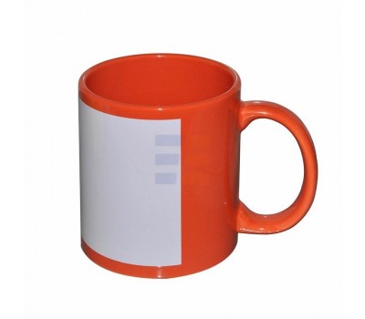 11oz Cana Oranj din Ceramica de Sublimare cu Chenar p-u Imprimare (320 ml)