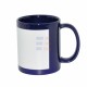 11oz Cana Albastru Inchis din Ceramica de Sublimare cu Chenar p-u Imprimare (320 ml)