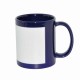 11oz Cana Albastru Inchis din Ceramica de Sublimare cu Chenar p-u Imprimare (320 ml)
