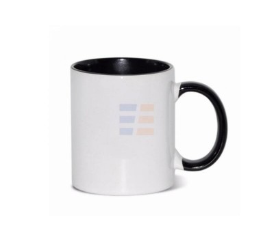 11oz Cana din Ceramica de Sublimare, Interior si Miner Negru (320 ml)