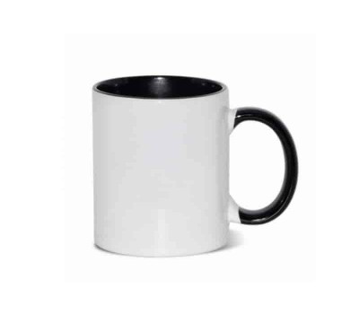 11oz Cana din Ceramica de Sublimare, Interior si Miner Negru (320 ml)