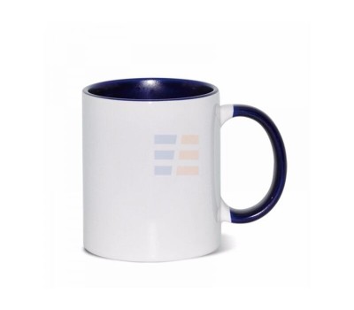 11oz Cana din Ceramica, Interior si Miner Albastru Inchis (320 ml)