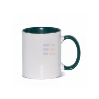11oz Cana din Ceramica de Sublimare, Interior si Miner Verde (320 ml)