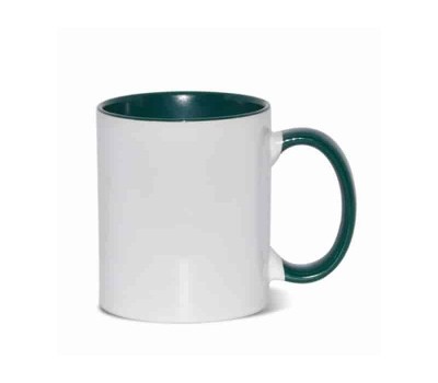 11oz Cana din Ceramica, Interior si Miner Verde (320 ml)