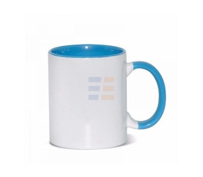11oz Cana din Ceramica, Interior si Miner Albastru Deschis (320 ml)