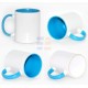 11oz Cana din Ceramica, Interior si Miner Albastru Deschis (320 ml)