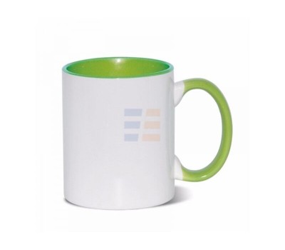 11oz Cana din Ceramica, Interior si Miner Verde Deschis (320 ml)