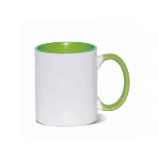 11oz Cana din Ceramica, Interior si Miner Verde Deschis (320 ml)