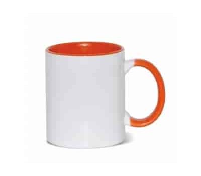 11oz Cana din Ceramica, Interior si Miner Oranj (320 ml)