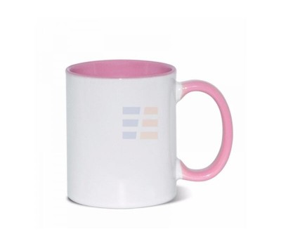 11oz Cana din Ceramica, Interior si Miner Roz (320 ml)