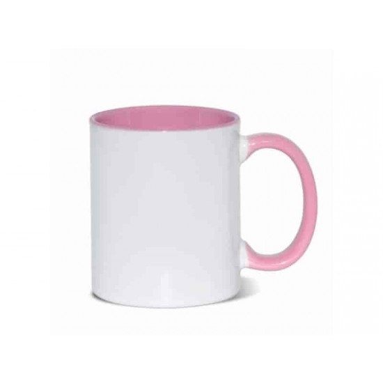 11oz Cana din Ceramica de Sublimare, Interior si Miner Roz (320 ml)