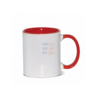11oz Cana din Ceramica de Sublimare, Interior si Miner Rosu (320 ml)