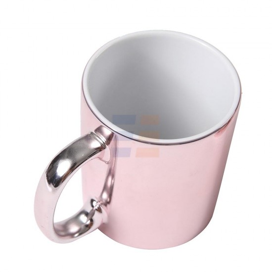 11oz Cana de Sublimare, Oglinda Metalica, Roz (320 ml)
