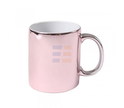 11oz Cana de Sublimare, Oglinda Metalica, Roz (320 ml)