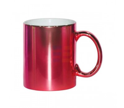11oz Cana de Sublimare, Oglinda Metalica, Rosie (320 ml)
