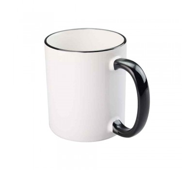 11oz Cana din Ceramica de Sublimare, Margine si Miner Negru (320 ml) 11oz Cana din Ceramica de Sublimare, Margine si Miner Negru (320 ml)