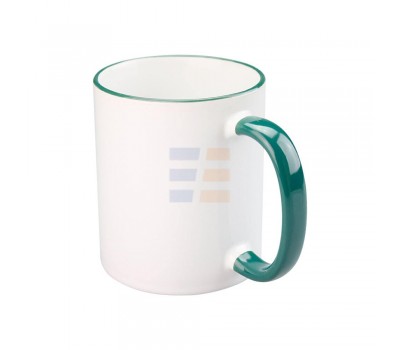 11oz Cana din Ceramica de Sublimare, Margine si Miner Verde (320 ml)