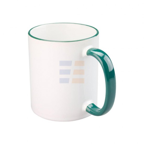11oz Cana din Ceramica de Sublimare, Margine si Miner Verde (320 ml) 11oz Cana din Ceramica de Sublimare, Margine si Miner Verde (320 ml)