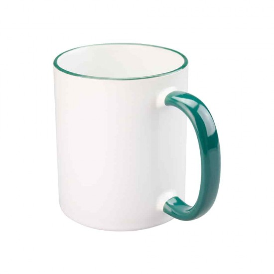 11oz Cana din Ceramica de Sublimare, Margine si Miner Verde (320 ml) 11oz Cana din Ceramica de Sublimare, Margine si Miner Verde (320 ml)
