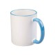 11oz Sublimation Light Blue Rim And Handle Ceramic Coffee Mug (320 ml)