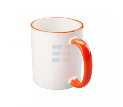 11oz Cana din Ceramica de Sublimare, Margine si Miner Oranj (320 ml)