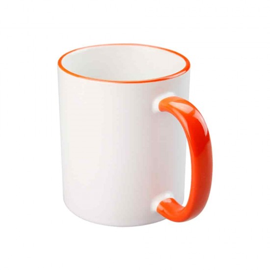 11oz Cana din Ceramica de Sublimare, Margine si Miner Oranj (320 ml)