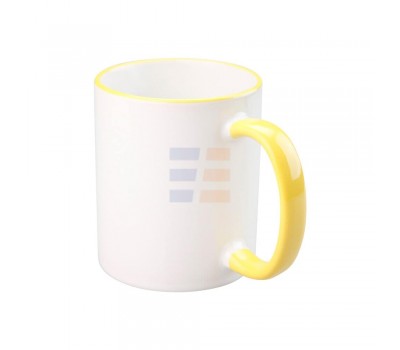 11oz Cana din Ceramica de Sublimare, Margine si Miner Galben (320 ml)