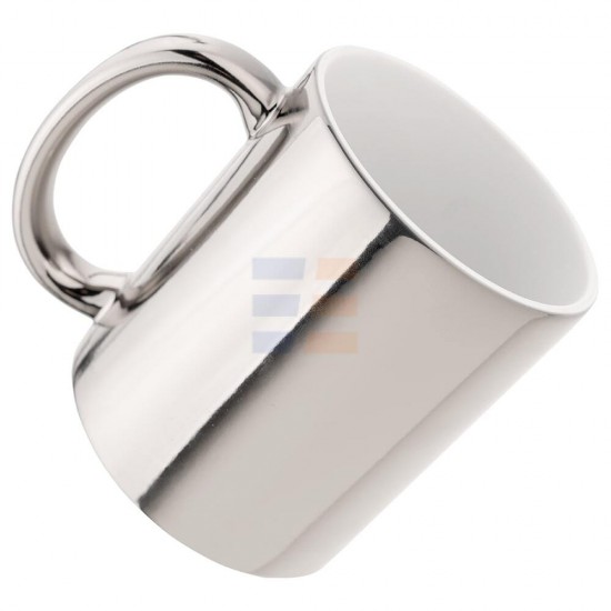 11oz Sublimation Silver Mirror Plated Ceramic Coffee Mug (320 ml)