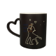 11oz Cana Magic Cameleon de Sublimare HUG, Miner Inima, Termosensibila, Negru, Mat (320 ml)