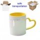 11oz Sublimation Heart Shaped Handle Yellow Ceramic Coffee Mug With Individual Gift Box (320 ml)