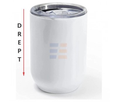 11oz Cana Termos Alba de Vin Dreapta de Sublimare din Otel Inoxidabil (350 ml)