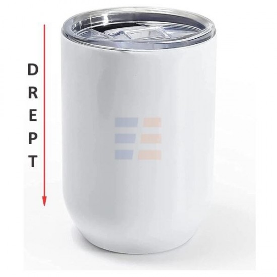 12oz Sublimation White Straight Stemless Wine Cup Tumbler (350 ml)