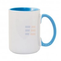 15oz Sublimation Inner and Handle Light Blue Ceramic Coffee Mug (440 ml)