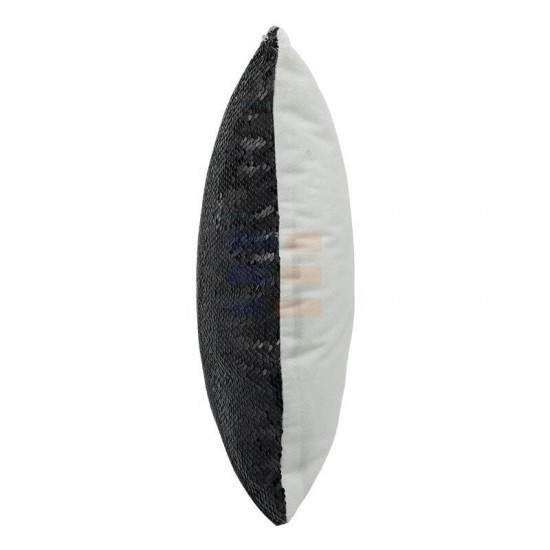 Fata de Perna de Sublimare, Neagra / Alba, cu Paiete, 40x40 cm Fata de Perna de Sublimare, Neagra / Alba, cu Paiete, 40x40 cm