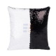 Fata de Perna de Sublimare, Neagra / Alba, cu Paiete, 40x40 cm Fata de Perna de Sublimare, Neagra / Alba, cu Paiete, 40x40 cm